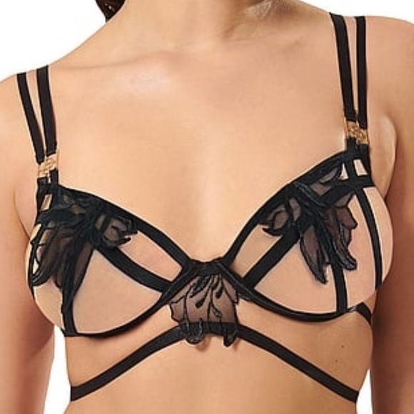 CLEARANCE $1̶4̶0̶ BLUEBELLA / VS 36DD Strappy Caged and Floral Bra and P… - Picture 3 of 4